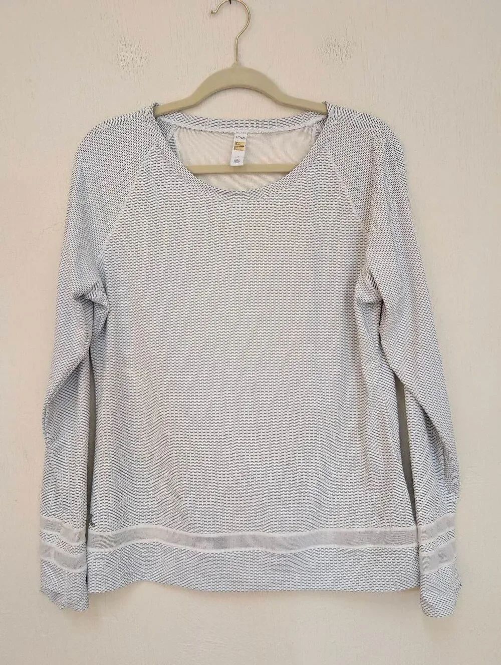 Lole performance running athletic long sleeve shirt size large white